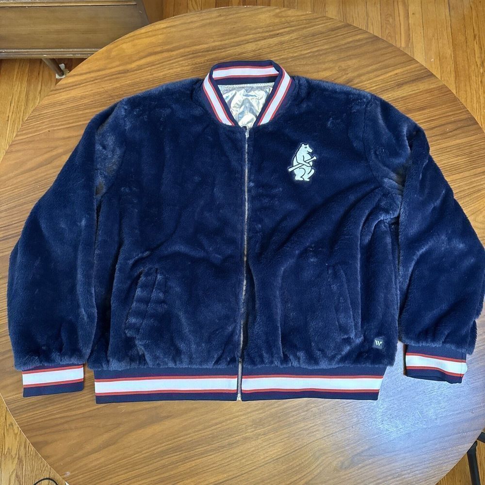 NEW MLB CHICAGO CUBS THE WILD COLLECTIVE WOMEN'S REVERSIBLE 1914 JACKET 2XL